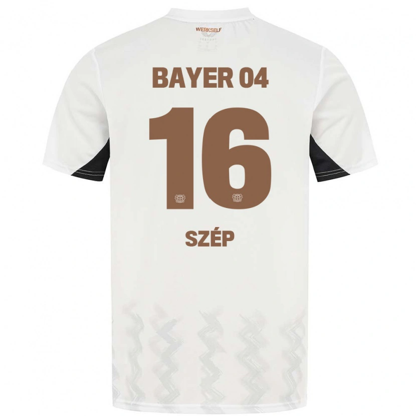 Danxen Niño Camiseta Márton Szép #16 Blanco Negro 2ª Equipación 2024/25 La Camisa