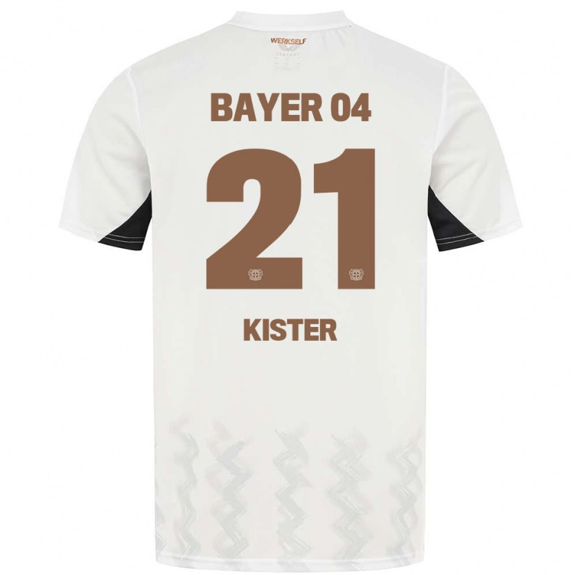 Danxen Niño Camiseta Akim Kister #21 Blanco Negro 2ª Equipación 2024/25 La Camisa