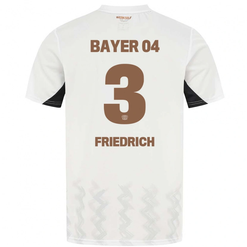 Danxen Niño Camiseta Melissa Friedrich #3 Blanco Negro 2ª Equipación 2024/25 La Camisa