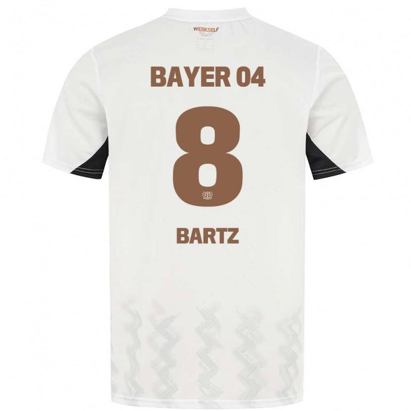 Danxen Niño Camiseta Paulina Bartz #8 Blanco Negro 2ª Equipación 2024/25 La Camisa