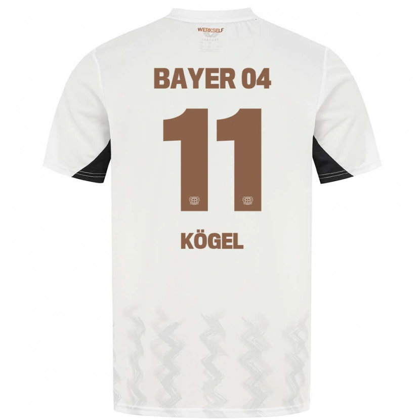 Danxen Niño Camiseta Kristin Kögel #11 Blanco Negro 2ª Equipación 2024/25 La Camisa