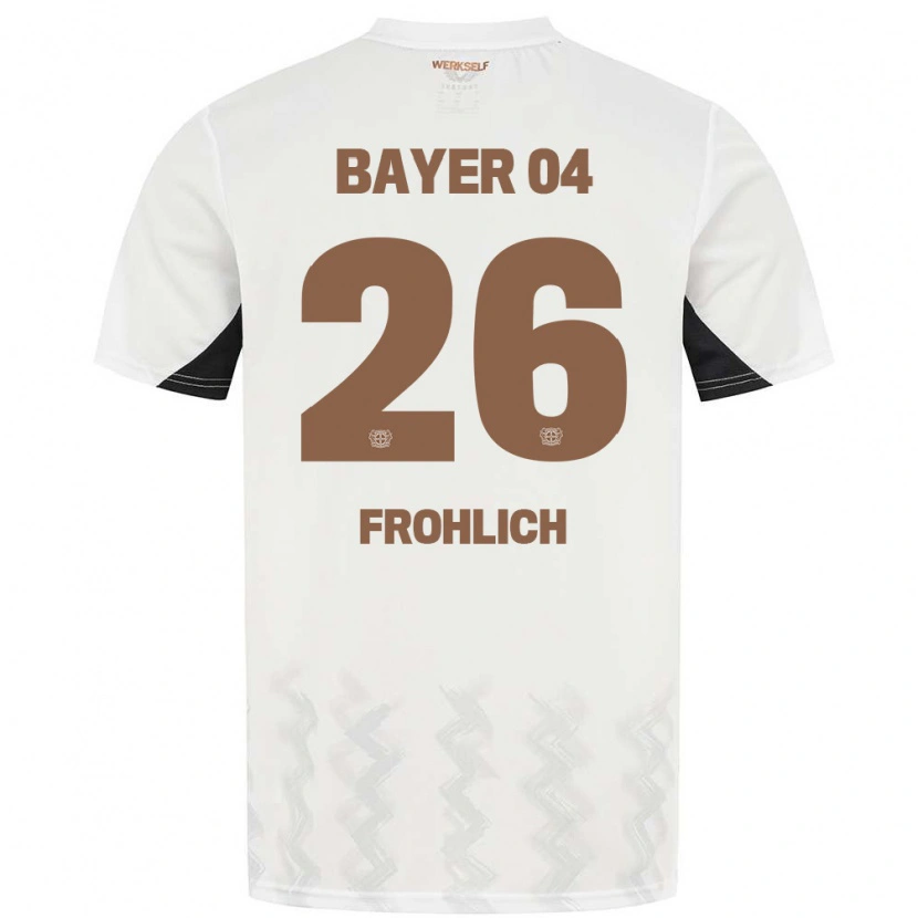 Danxen Niño Camiseta Clara Fröhlich #26 Blanco Negro 2ª Equipación 2024/25 La Camisa