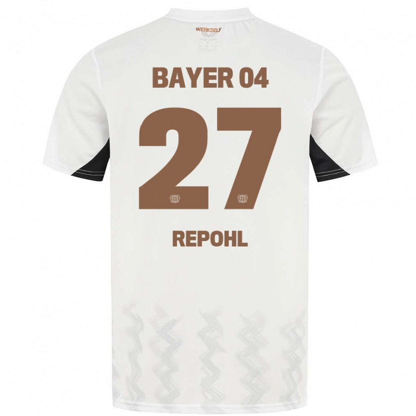 Danxen Niño Camiseta Friederike Repohl #27 Blanco Negro 2ª Equipación 2024/25 La Camisa