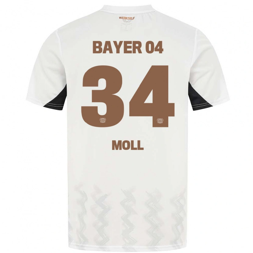 Danxen Niño Camiseta Anne Moll #34 Blanco Negro 2ª Equipación 2024/25 La Camisa