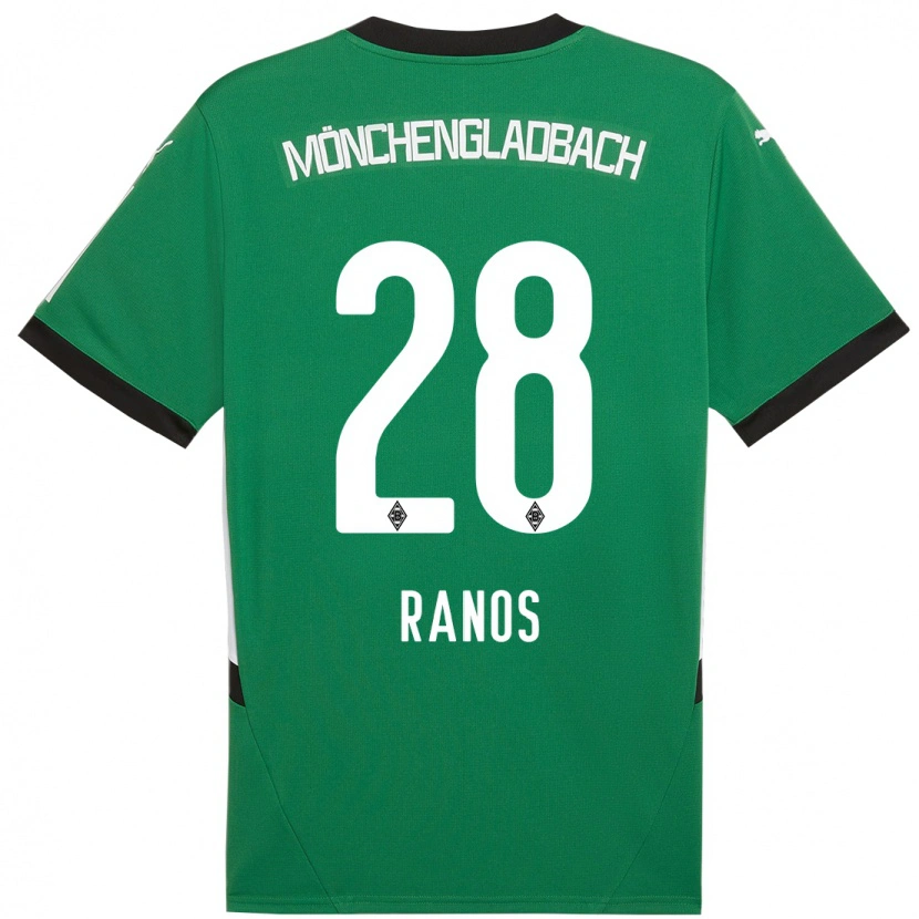 Danxen Niño Camiseta Grant-Leon Ranos #28 Verde Blanco 2ª Equipación 2024/25 La Camisa