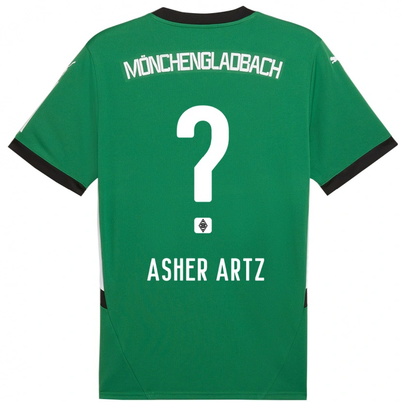 Danxen Niño Camiseta Asher Artz #0 Verde Blanco 2ª Equipación 2024/25 La Camisa