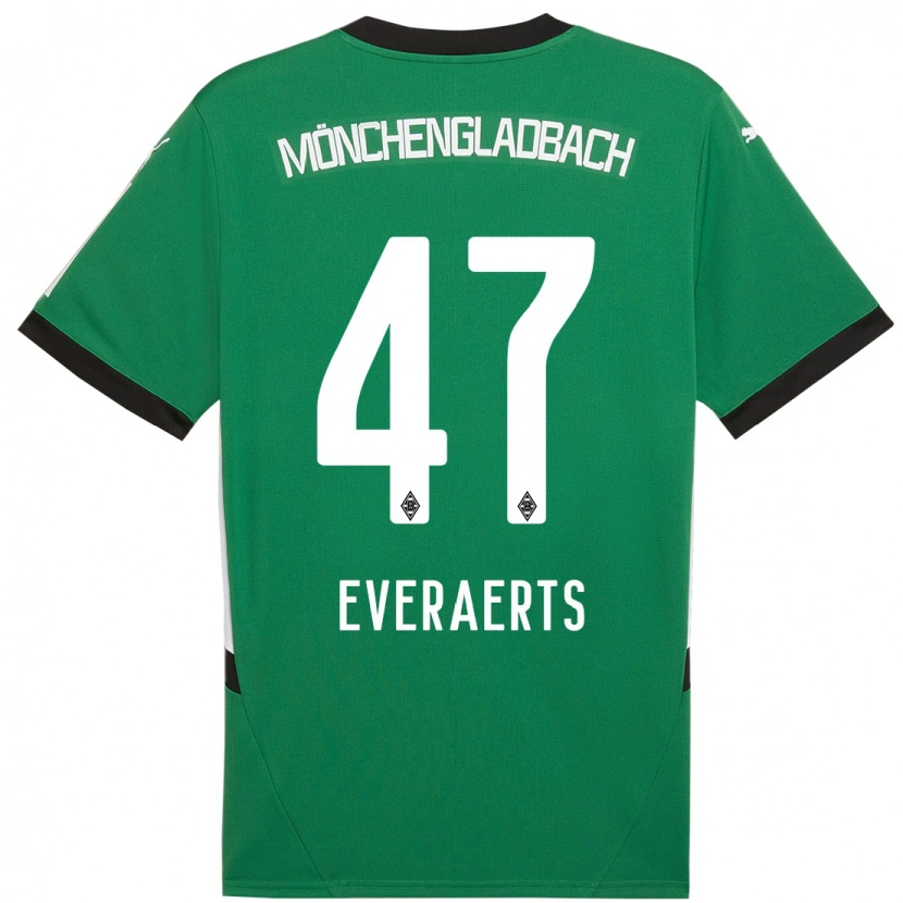 Danxen Niño Camiseta Kim Everaerts #47 Verde Blanco 2ª Equipación 2024/25 La Camisa