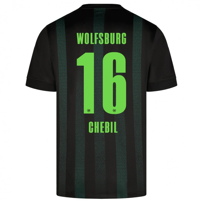 Danxen Niño Camiseta Yasin Chebil #16 Verde Oscuro 2ª Equipación 2024/25 La Camisa