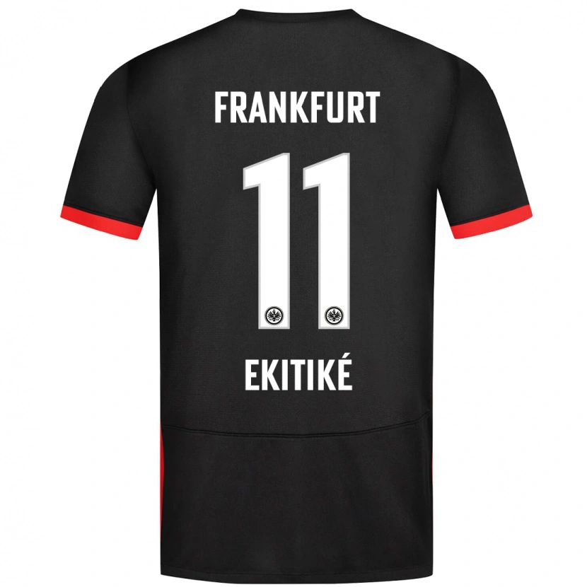 Danxen Niño Camiseta Hugo Ekitiké #11 Negro 2ª Equipación 2024/25 La Camisa