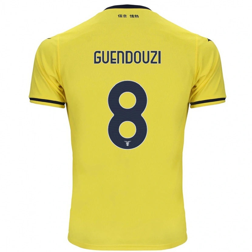 Danxen Niño Camiseta Mattéo Guendouzi #8 Amarillo 2ª Equipación 2024/25 La Camisa