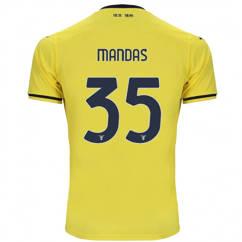 Danxen Niño Camiseta Christos Mandas #35 Amarillo 2ª Equipación 2024/25 La Camisa