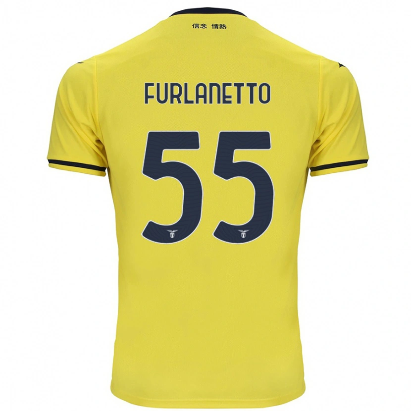 Danxen Niño Camiseta Alessio Furlanetto #55 Amarillo 2ª Equipación 2024/25 La Camisa