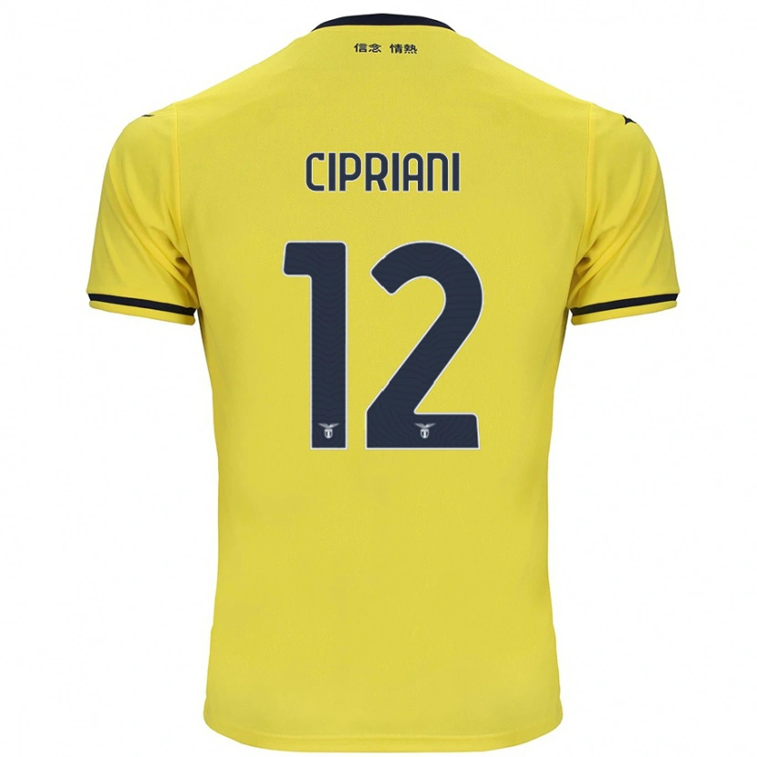 Danxen Niño Camiseta Alessio Cipriani #12 Amarillo 2ª Equipación 2024/25 La Camisa