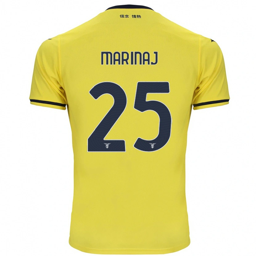 Danxen Niño Camiseta Kledi Marinaj #25 Amarillo 2ª Equipación 2024/25 La Camisa