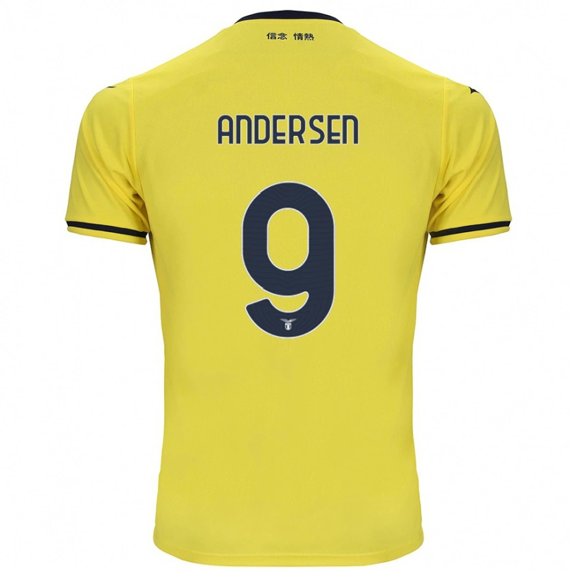 Danxen Niño Camiseta Signe Holt Andersen #9 Amarillo 2ª Equipación 2024/25 La Camisa