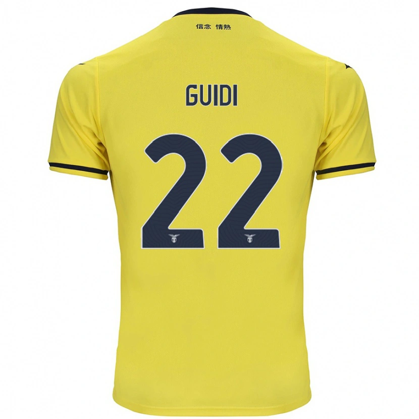 Danxen Niño Camiseta Emma Guidi #22 Amarillo 2ª Equipación 2024/25 La Camisa