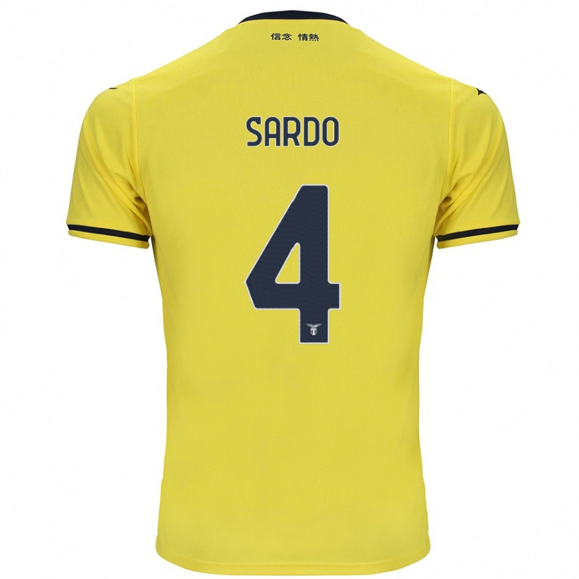 Danxen Niño Camiseta Jacopo Sardo #4 Amarillo 2ª Equipación 2024/25 La Camisa