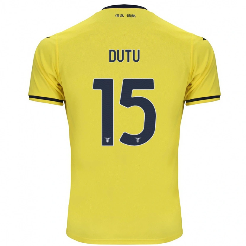 Danxen Niño Camiseta Matteo Dutu #15 Amarillo 2ª Equipación 2024/25 La Camisa