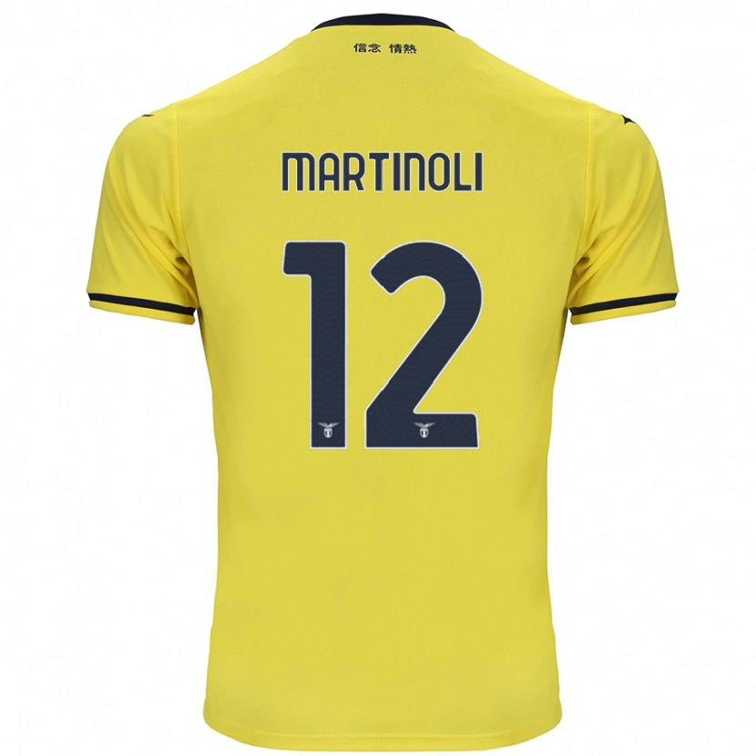 Danxen Niño Camiseta Elettra Martinoli #12 Amarillo 2ª Equipación 2024/25 La Camisa