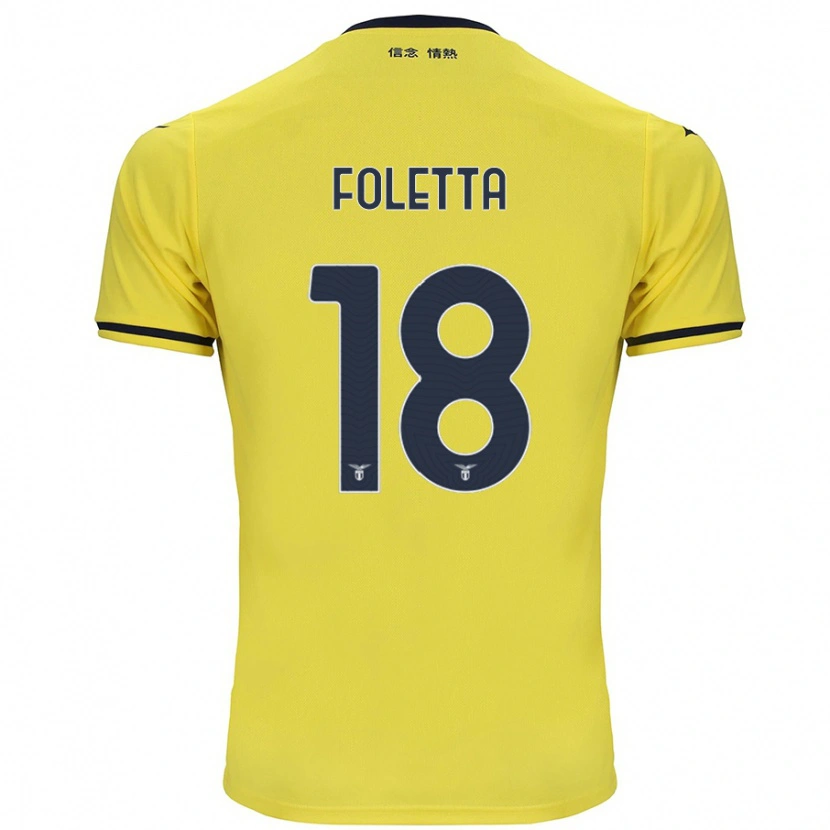 Danxen Niño Camiseta Isabella Foletta #18 Amarillo 2ª Equipación 2024/25 La Camisa