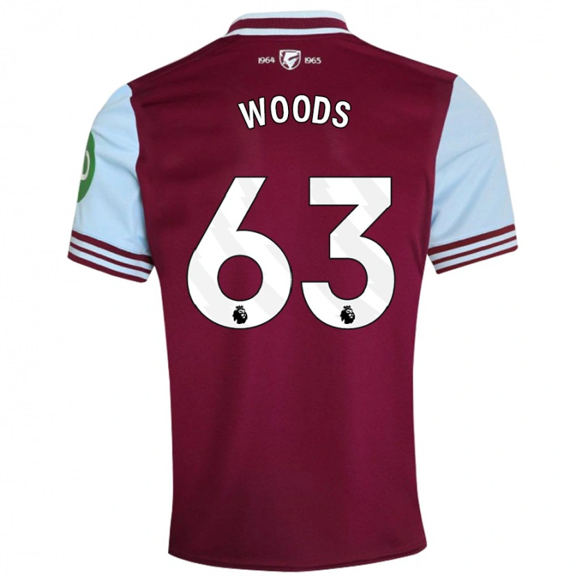 Danxen Hombre Camiseta Archie Woods #63 Rojo Oscuro 1ª Equipación 2024/25 La Camisa