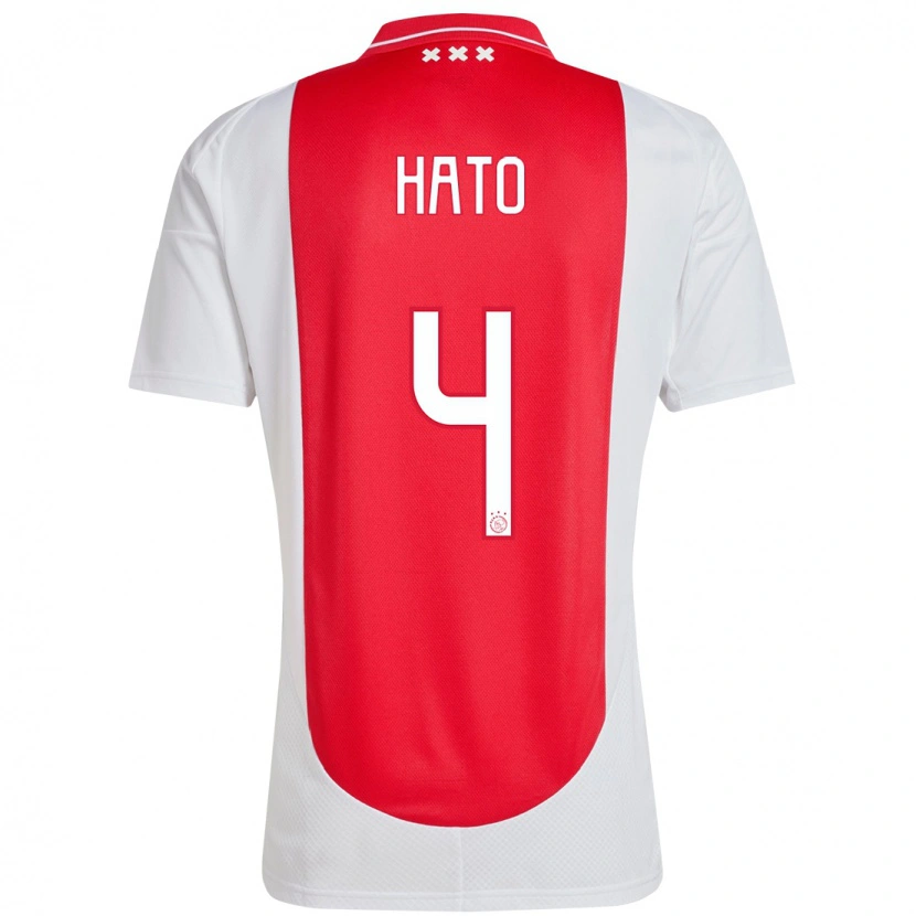 Danxen Hombre Camiseta Jorrel Hato #4 Rojo Blanco 1ª Equipación 2024/25 La Camisa