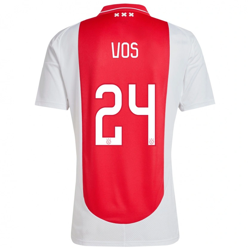 Danxen Hombre Camiseta Silvano Vos #24 Rojo Blanco 1ª Equipación 2024/25 La Camisa