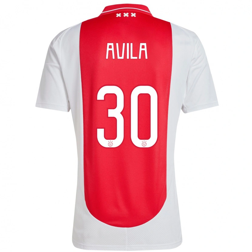 Danxen Hombre Camiseta Gastón Ávila #30 Rojo Blanco 1ª Equipación 2024/25 La Camisa