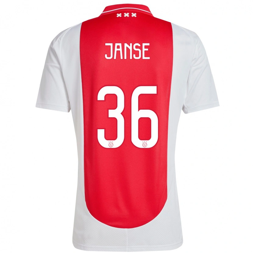 Danxen Hombre Camiseta Dies Janse #36 Rojo Blanco 1ª Equipación 2024/25 La Camisa