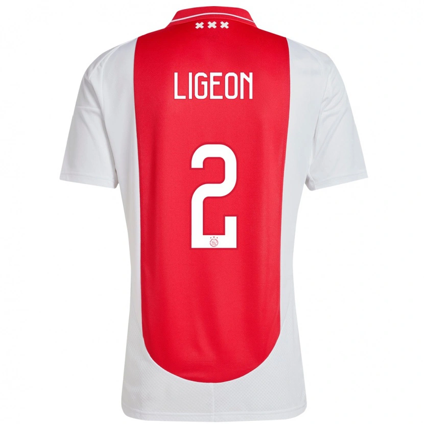 Danxen Hombre Camiseta Ruben Ligeon #2 Rojo Blanco 1ª Equipación 2024/25 La Camisa