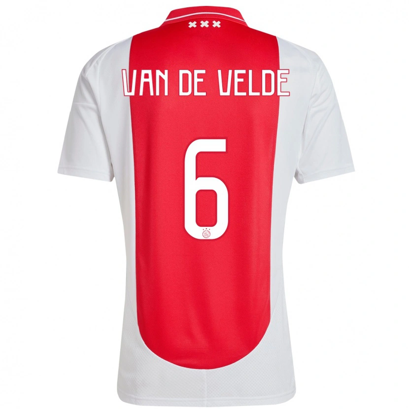 Danxen Hombre Camiseta Jonna Van De Velde #6 Rojo Blanco 1ª Equipación 2024/25 La Camisa