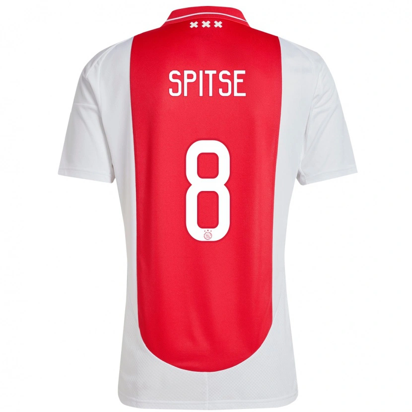 Danxen Hombre Camiseta Sherida Spitse #8 Rojo Blanco 1ª Equipación 2024/25 La Camisa