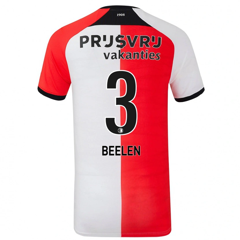 Danxen Hombre Camiseta Thomas Beelen #3 Rojo Blanco 1ª Equipación 2024/25 La Camisa