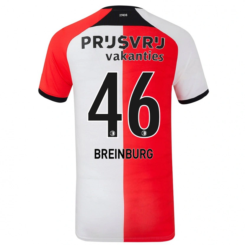 Danxen Hombre Camiseta Rainey Breinburg #46 Rojo Blanco 1ª Equipación 2024/25 La Camisa