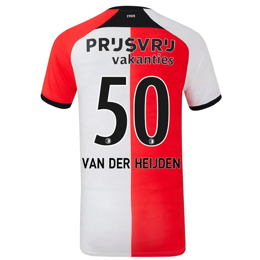 Danxen Hombre Camiseta Délano Van Der Heijden #50 Rojo Blanco 1ª Equipación 2024/25 La Camisa