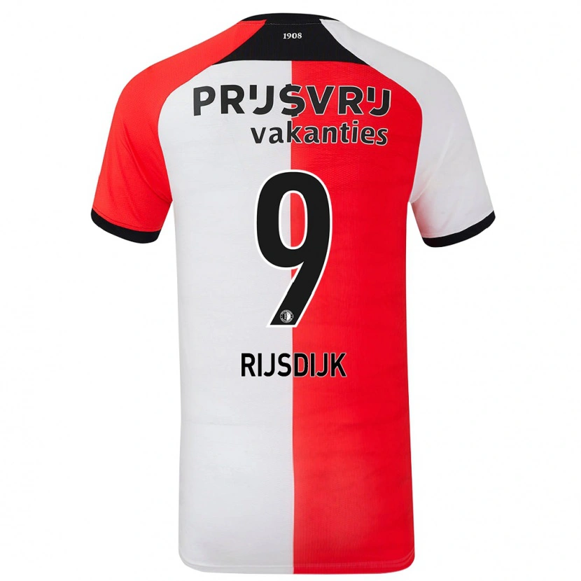 Danxen Hombre Camiseta Pia Rijsdijk #9 Rojo Blanco 1ª Equipación 2024/25 La Camisa