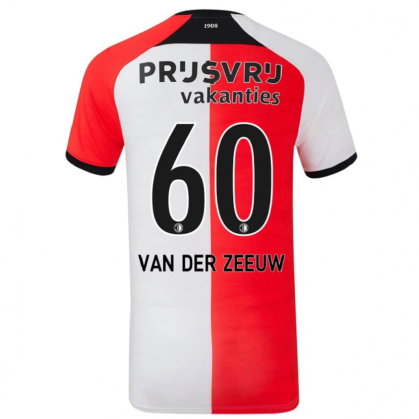 Danxen Hombre Camiseta Twan Van Der Zeeuw #60 Rojo Blanco 1ª Equipación 2024/25 La Camisa