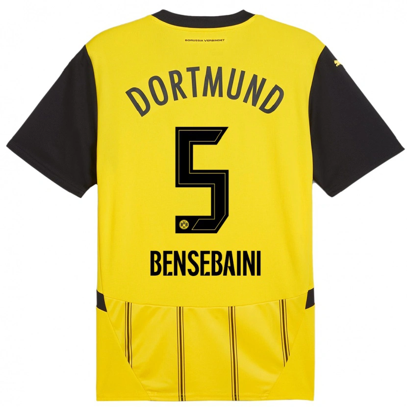 Danxen Hombre Camiseta Ramy Bensebaini #5 Amarillo Negro 1ª Equipación 2024/25 La Camisa