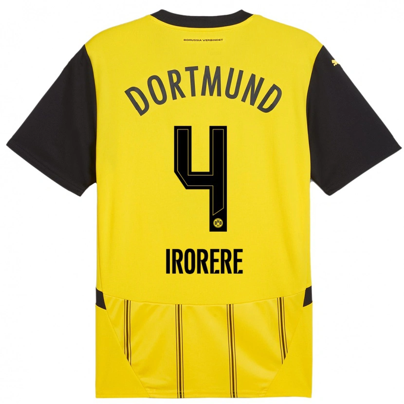 Danxen Hombre Camiseta Felix Irorere #4 Amarillo Negro 1ª Equipación 2024/25 La Camisa