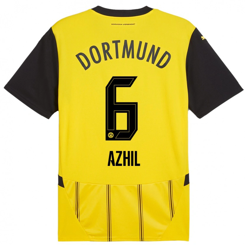 Danxen Hombre Camiseta Ayman Azhil #6 Amarillo Negro 1ª Equipación 2024/25 La Camisa