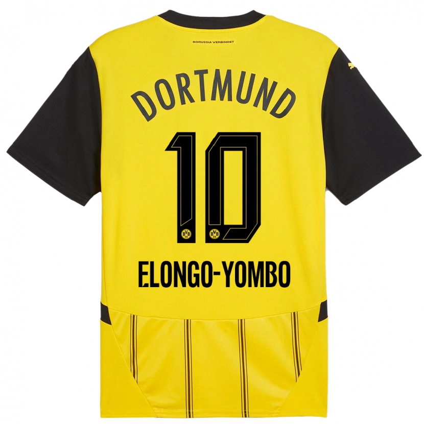 Danxen Hombre Camiseta Rodney Elongo-Yombo #10 Amarillo Negro 1ª Equipación 2024/25 La Camisa