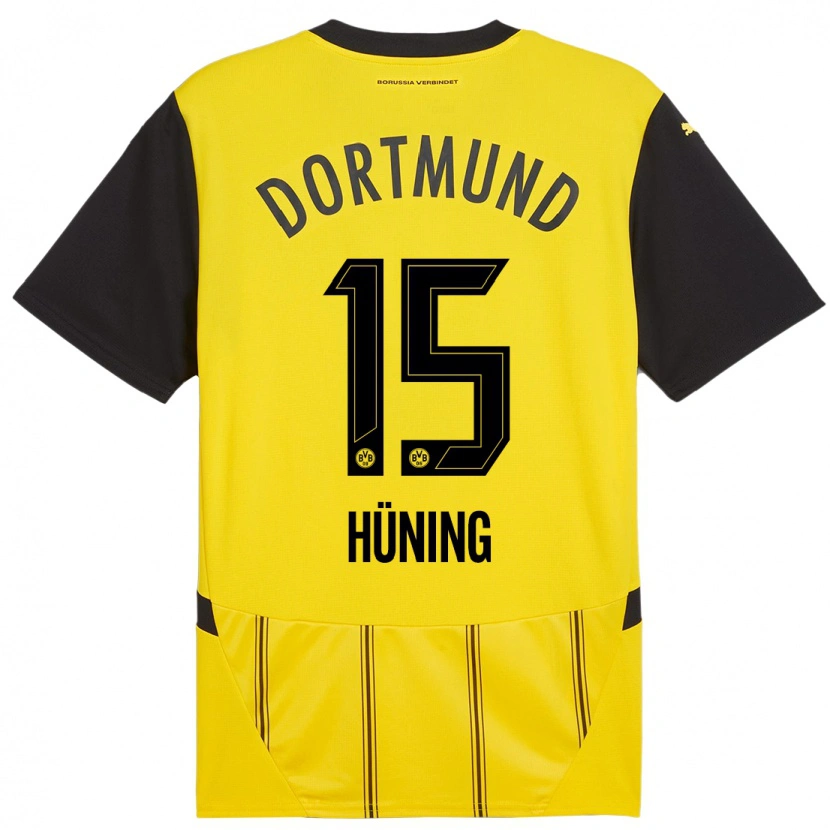 Danxen Hombre Camiseta Ben Hüning #15 Amarillo Negro 1ª Equipación 2024/25 La Camisa