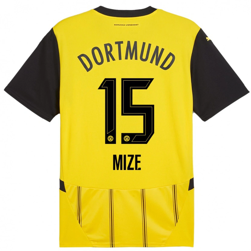 Danxen Hombre Camiseta Jack Mize #15 Amarillo Negro 1ª Equipación 2024/25 La Camisa