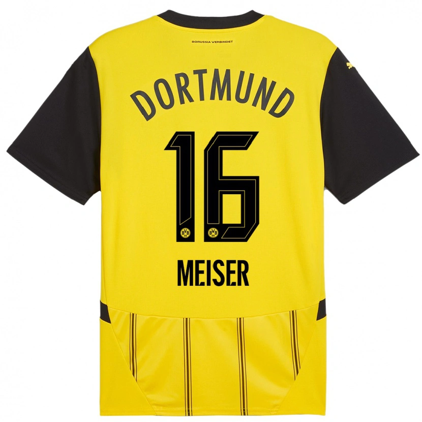 Danxen Hombre Camiseta Tyler Meiser #16 Amarillo Negro 1ª Equipación 2024/25 La Camisa