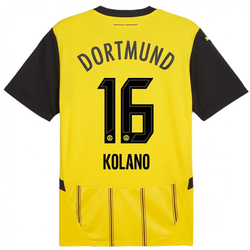 Danxen Hombre Camiseta Damian Kolano #16 Amarillo Negro 1ª Equipación 2024/25 La Camisa