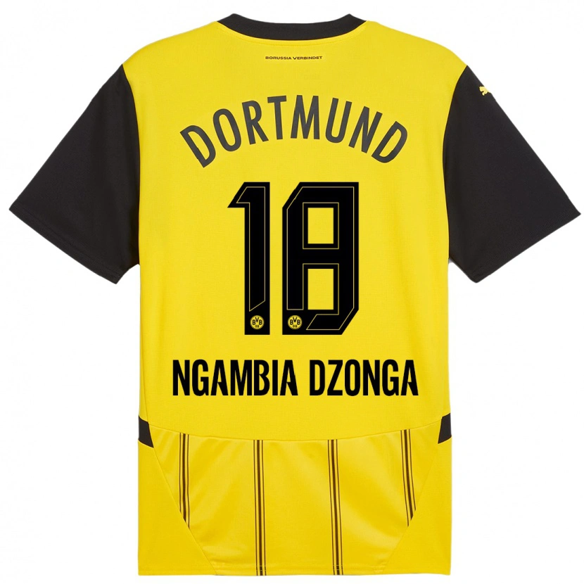 Danxen Hombre Camiseta Diego Ngambia #18 Amarillo Negro 1ª Equipación 2024/25 La Camisa