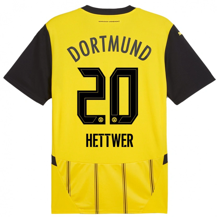 Danxen Hombre Camiseta Julian Hettwer #20 Amarillo Negro 1ª Equipación 2024/25 La Camisa