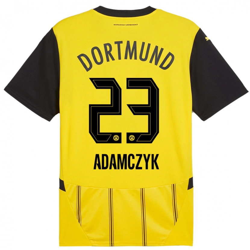 Danxen Hombre Camiseta Nico Adamczyk #23 Amarillo Negro 1ª Equipación 2024/25 La Camisa