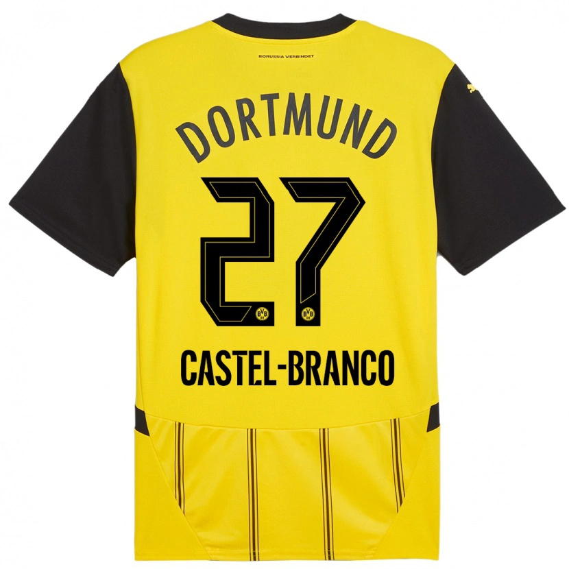 Danxen Hombre Camiseta Diego Castel-Branco #27 Amarillo Negro 1ª Equipación 2024/25 La Camisa