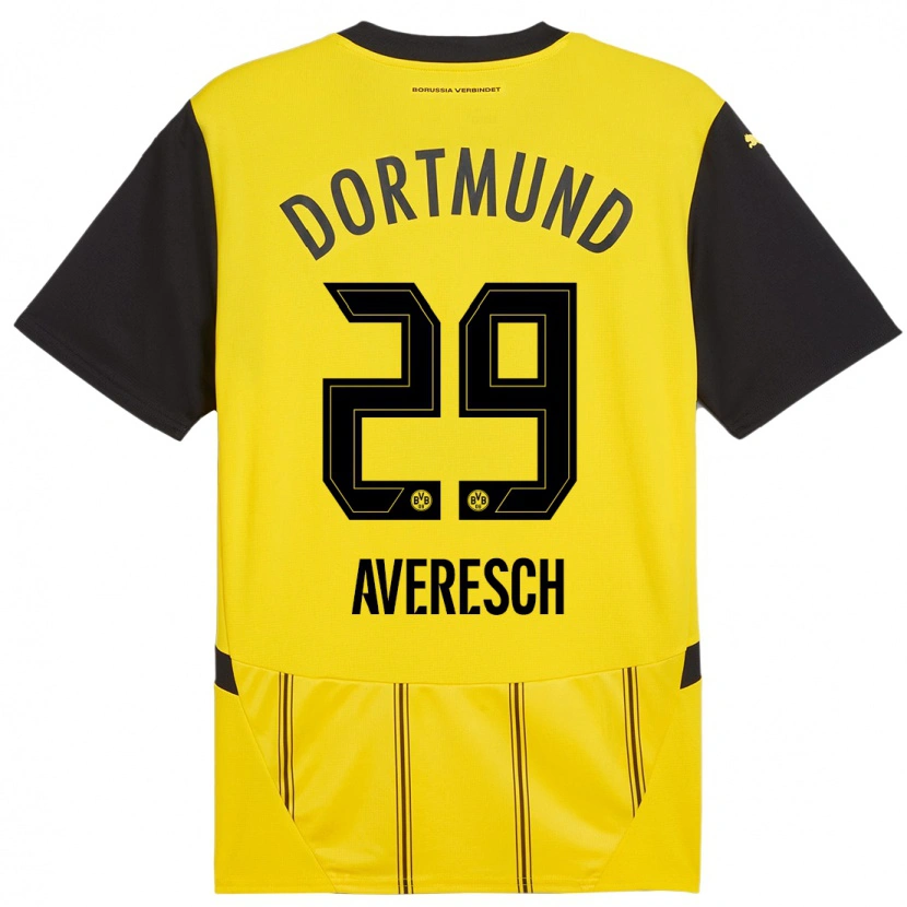 Danxen Hombre Camiseta Noah Averesch #29 Amarillo Negro 1ª Equipación 2024/25 La Camisa